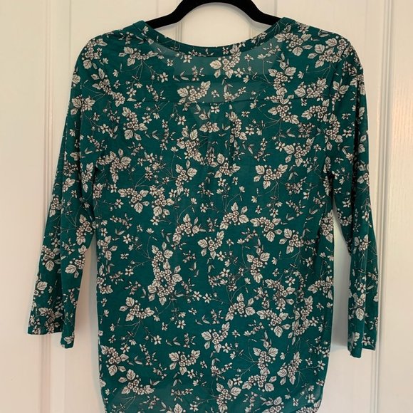 H&M Green Floral Blouse Size XS - Picture 2 of 2